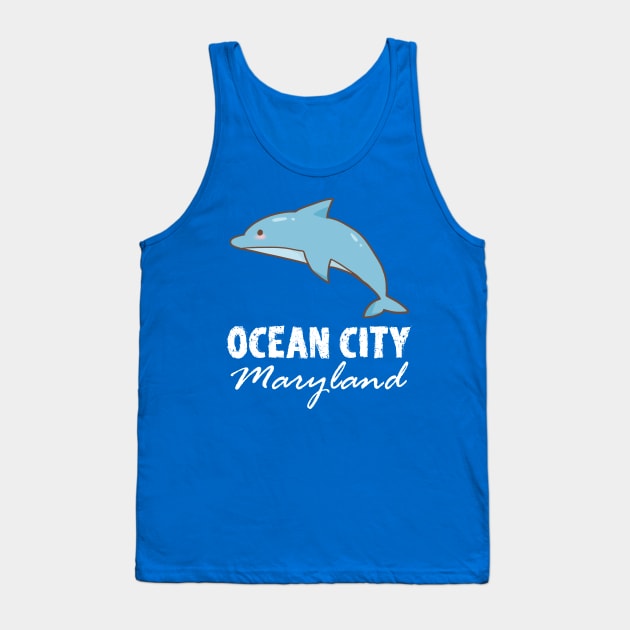 Ocean City Maryland (blue dolphin) Tank Top by mareescatharsis